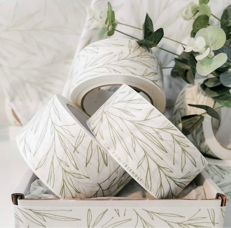 Love-themed illustrated tape with hearts and envelopes
