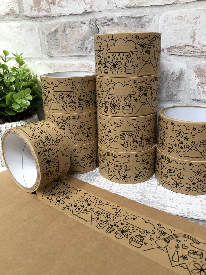 Zerostore.co.uk illustrated scene tape on kraft